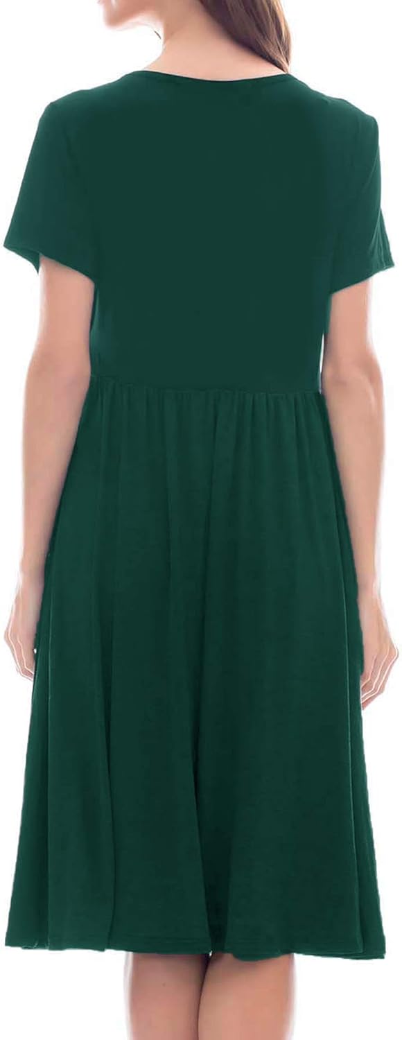 Smallshow Women's Short Sleeve Patchwork Nursing Dresses for Breastfeeding - Image 3