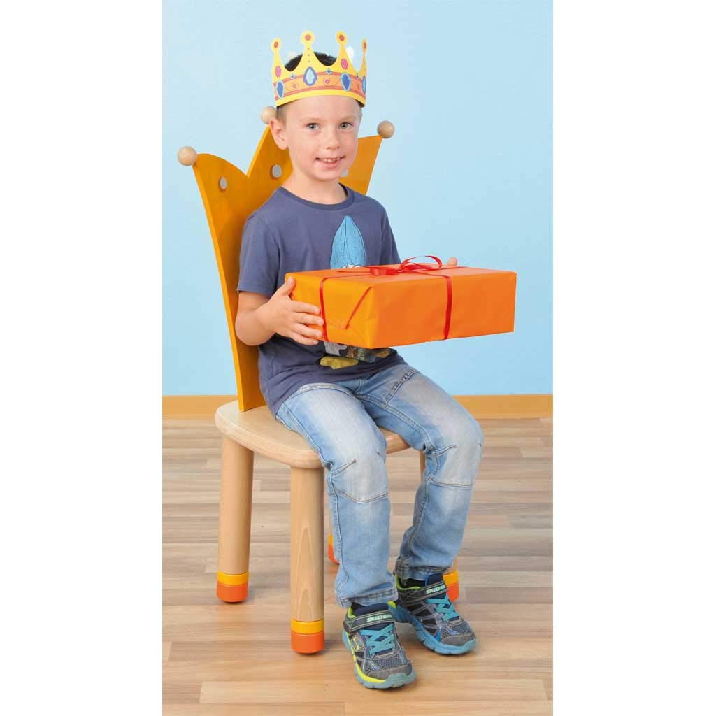 Wiemann Lehrmittel Geburtstagsstuhl für Kinder, aus Holz, Sitz höhenverstellbar