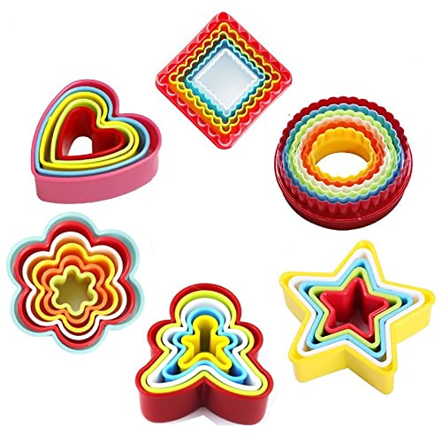 Cookie Cutter Shapes Set, 32 Pieces 6 Shapes Biscuit Cutter Shapes