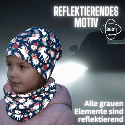 Gorro y braga cuello infantil 360° reflectante de algodón elástico HECKBO 2