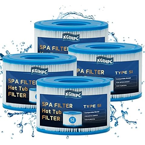 KGIHPC S1 SPA Filter Replacement cartridges for Intex 29001E for 11692 SPA filter, whirlpool filter. (4 Pieces) Cover