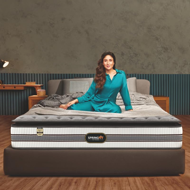 Image of Springfit Autograph Prive Orthopedic Mattress with Reactive Foam & Aerosleep Memory Foam & Latex | 7 Inches Queen Size (75x60x7) | Medium Firm | GOLS Certified