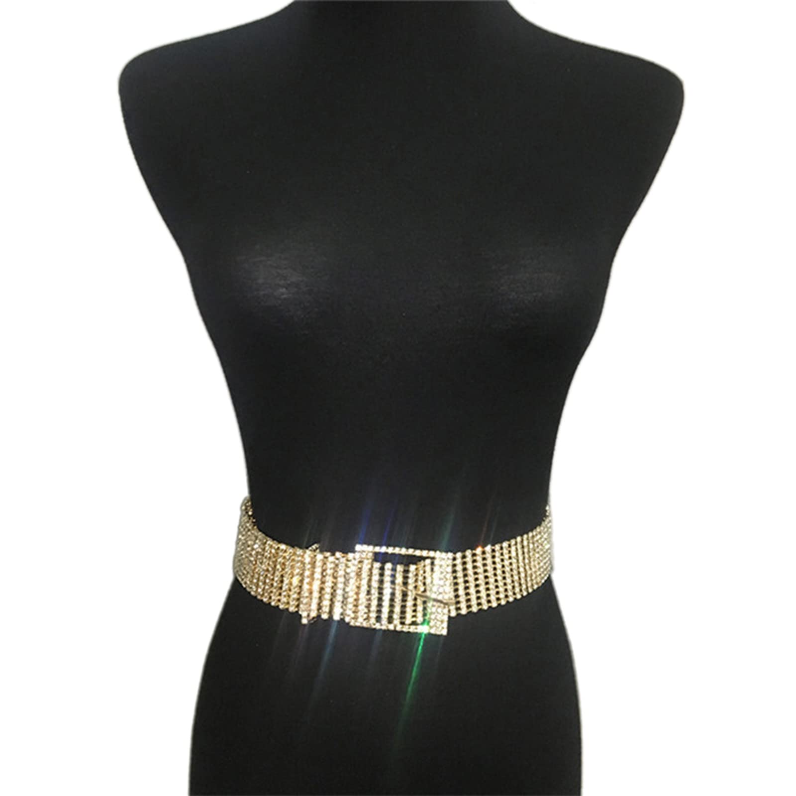 Yjcnelcr Blingbling Waist Belt Street Dance K-pop Night Club Glinting Waist Chain
