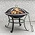 Panovue 22 in Firepit for Outside Outdoor Small Fire Pit,Durable Firepit with Mesh Lid,Log Grate,and Fire Poker,Fire Pit for Outside Backyard.Deck.Camping and Picnic
