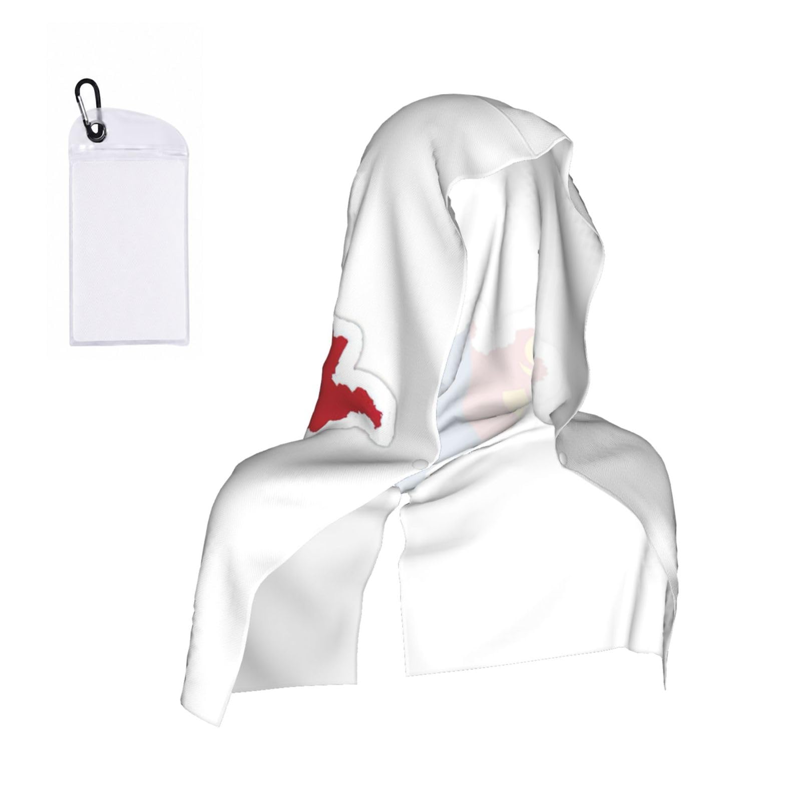 DUWAA Mongolian Flag Map Print Cooling Hooded Sports Towel, 30×60cm Quick Drying Summer Cool Head Wrap For Neck And Face