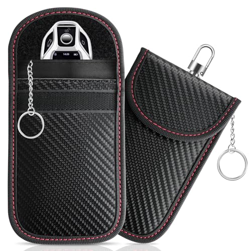 LivTee Faraday Key Fob Protector, RFID Blocking Faraday Bag for Car Keys (3.54'' × 5.51''), Anti-Theft Signal Blocking Pouch for Key Fob Security (2 Pack)