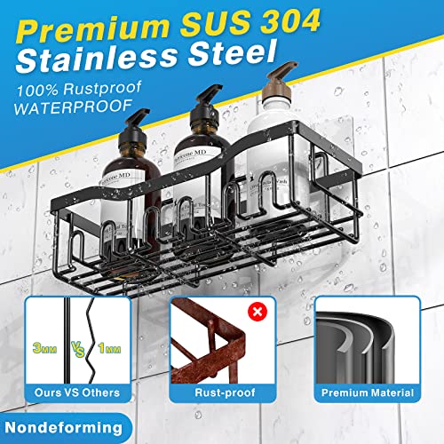 Eudele Shower Caddy 2 Pack,Adhesive Shower Organizer For Bathroom Storage&Home Decor&Kitchen Organizers And Storage,No Drilling,Large Capacity,Rustproof Stainless Steel Bathroom Organizer,Bathroom Decor Sets thumb #5