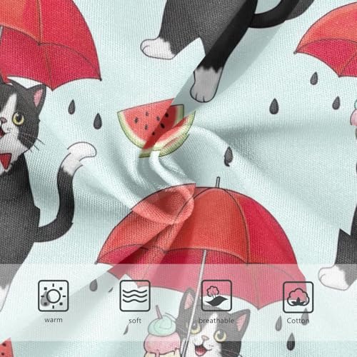 Kids Underwear, Cute Cat Watermelon Umbrella Toddler Girl Panties, Cotton Underwear for Girls, 2T–8 Years3