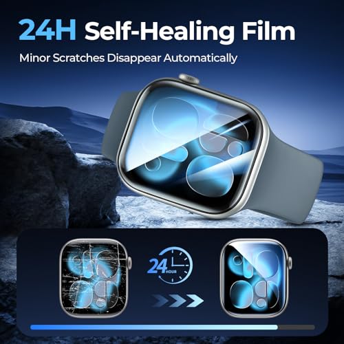Image of LK 8 Pack for Apple Watch Series 11 Screen Protector 46mm [Upgrade Soft TPU Film - Strong Absorption] HD Ultra-Thin for Apple Watch 46mm Screen Protector Series 10, High Touch Screen, Anti-Scratch