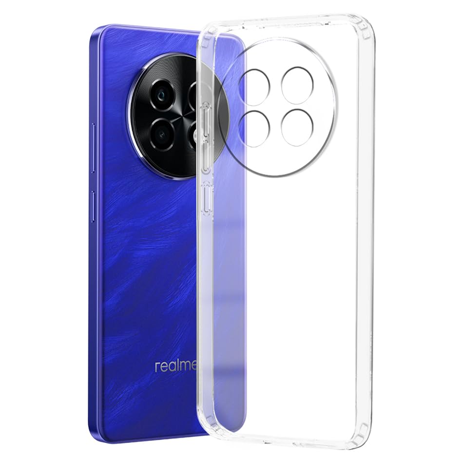 Image of Fashionury Crystal Clear Case for Realme P1 Speed 5G / Realme 13 Plus 5G | Yellowing Resistance | Transparent TPU Silicone | Raised Camera Lips | Slim Transparent Cover