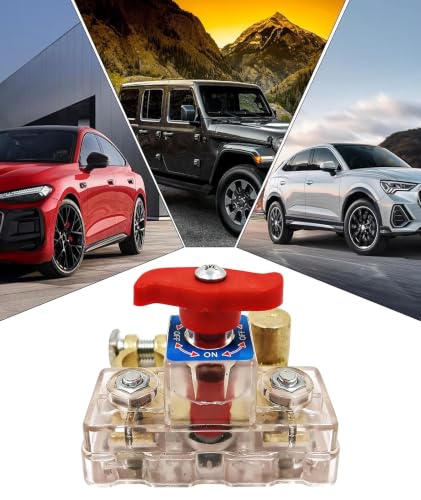 Image of 1-Piece Battery Cut Off Switch, Transparent PC Shell Car Battery Disconnect Switch with Copper-Plated Contacts for Vehicle Maintenance