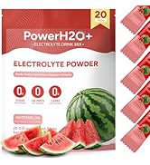 PowerH2O+ Electrolytes Powder Packets, 20 Sticks Hydration Packets Sugar Free, Electrolyte Drink ...