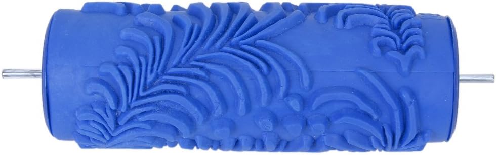 15cm Empaistic Flower Pattern Painting Roller for Decoration Machine DIY Wall Decoration- Blue