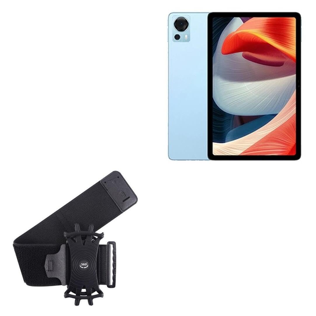 BoxWave Holster Compatible with Doogee T20 - ActiveStretch Sport Armband, Adjustable Armband for Workout and Running - Jet Black