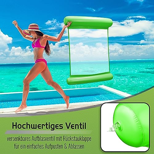 Miniatura 4 de Balinco Hamaca Hinchable Para Adultos, Juguete Acuático Para Niños, Colchón De Aire, Colchón De Agua, Esterilla De Relajación, Hamaca De Agua, Fiesta En La Piscina Verde