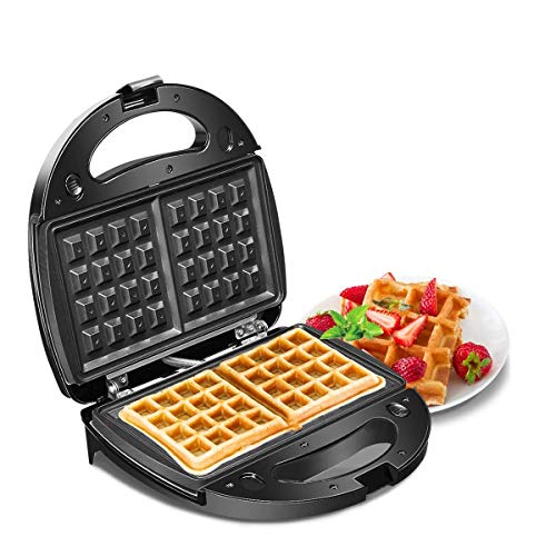 3 in 1 Sandwichmaker Kein Auslaufen Edelstahl Antihaftbeschichtet 750 W Sandwichtoaster 3 Abnehmbare Grillplatten, Cool Touch Griffe, Wird Zum