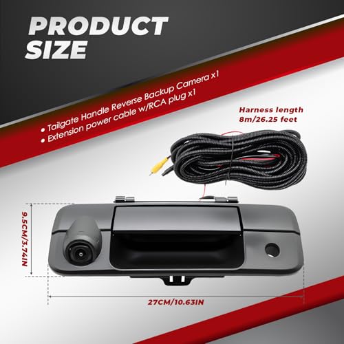 Image of Nakkaa Backup Camera Replacement Compatible with 2007-2013 Tundra Rear View Camera Tailgate Handle w /Wide-Angle Lens Backup Camera for Plug & Play Install, Replaces GAH010026