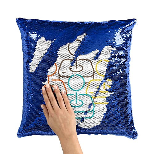 Coussin Paillettes Bleu Joysticks Rétro Idéal pour Décorer un Studio Geek