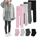 BOOPH Girls Leggings Pants Baby Toddler Footless Knits Tights Stockings - 4 Legging Pants + 4 Pairs Socks 2-4 Year