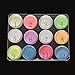 TOOGOO 12boxes/set Neon Phosphor Powder Nail Glitter Powder 12 Colors Dust Luminous PiGMent Fluorescent Powder Nail Glitters Glow in the Dark