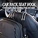 SAVORI Auto Hooks Bling Car Hangers Organizer Seat Headrest Hooks Strong and Durable Backseat Hanger Storage Universal for SUV Truck Vehicle 2 Pack (Black)