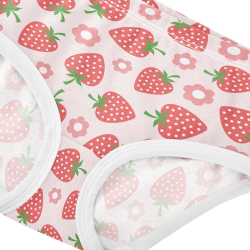 Little Girl Underwear Toddler Panties Kids Undies Strawberry Fruits Floral Soft Cotton Briefs 2T-8Y4