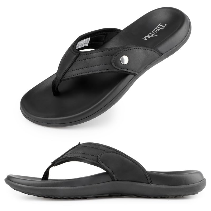TIESTRA Herren Flip Flops Sommer Zehentrenner Rutschfestet A