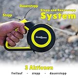 FirstPaw Rollleine Für Hunde bis 20 kg - Ausziehbar Hundeleine 5m, Reflektierendes Band, ergonomisches Design, bissfeste Materialien, leichtes Bremssystem, Zubehörring für Kotbeutel oder Taschenlampe