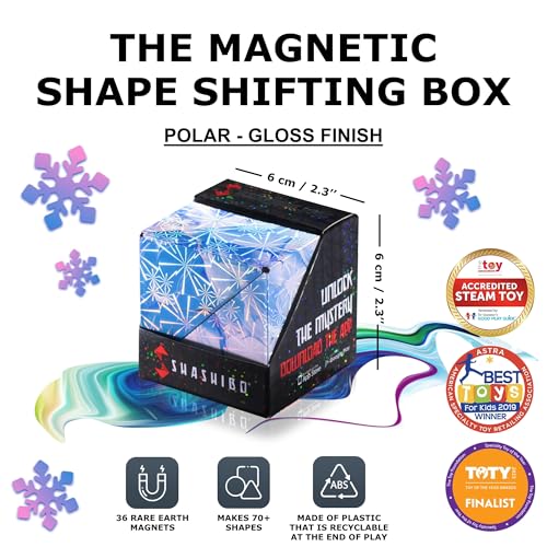 Image of Shashibo DODECA Magnetic Puzzle Cube, Sensory Fidget Toy for Adults & Kids, Stress Relief Fidget Toy for All Ages, Cool Fidget Toys for Desk, Shape Shifting Box, 100+ Possible Shapes