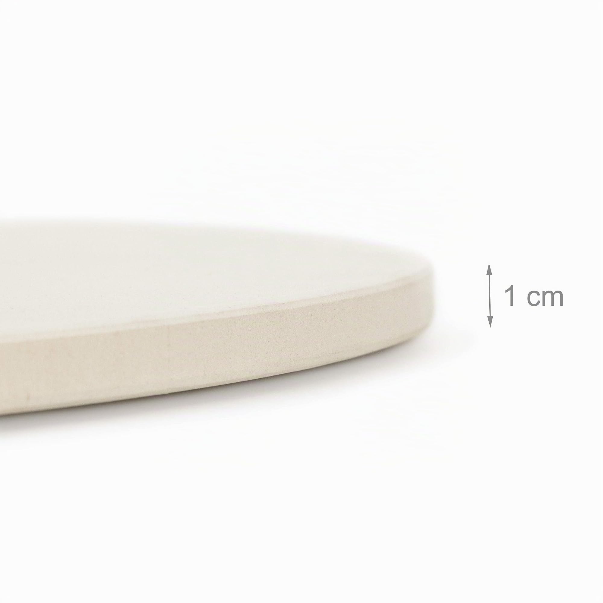 Relaxdays Pierre à pizza pour cuisson Pierre Rond, diamètre : 33 cm, 1 cm d'épaisseur, cuisson en pierre de Cordiérite pour croustillantes Pizzas, pains et plus, dans le four et grill, beige
