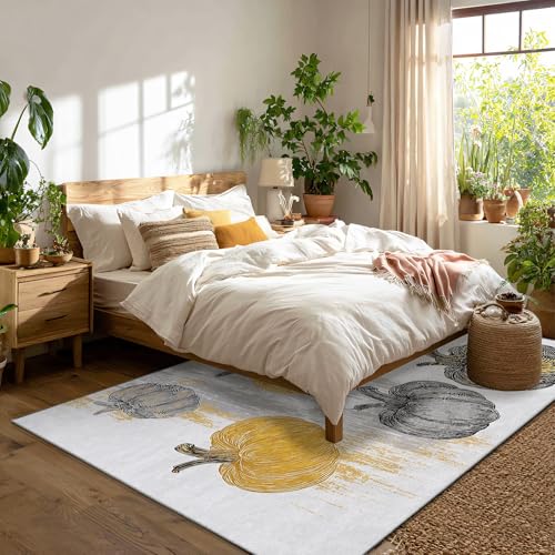 Tapis citrouille aux rayures rustiques et finitions de qualité - 6