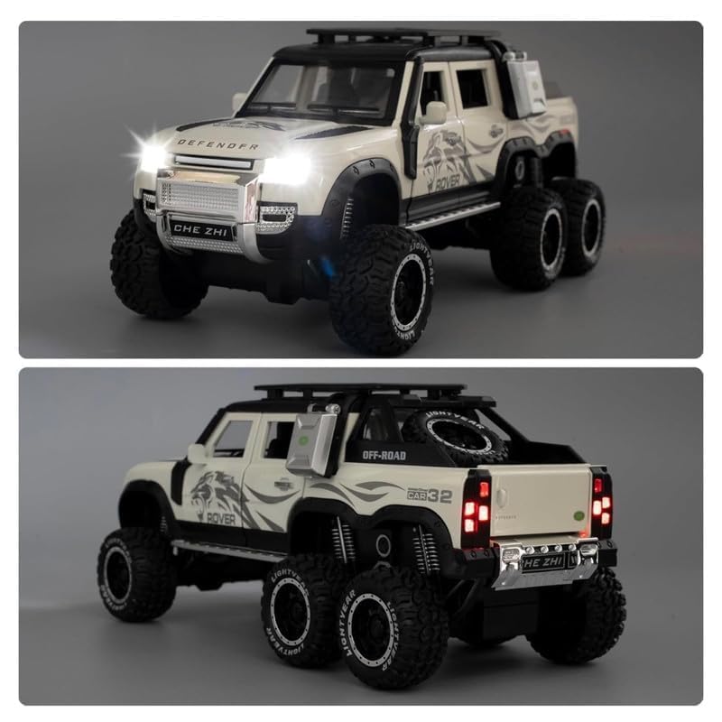 Image of Scale Exclusive Alloy Metal Pull Back | Die-cast Car Model with Sound Light Mini Auto Toy for Kids Metal Model Toy Car with Sound and Light (1:24 Scale def 6x6 - White)