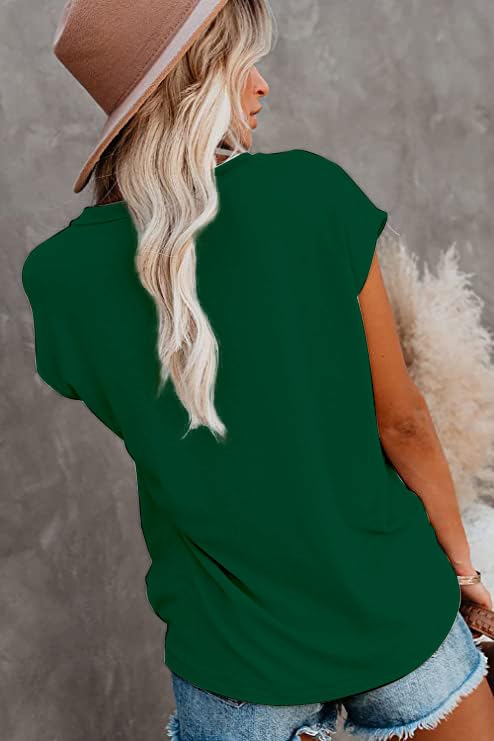 Image of CNFUFEN Short /Long Sleeve T Shirts for Women Fashion Casual Summer Lightweight Solid Trendy Tops