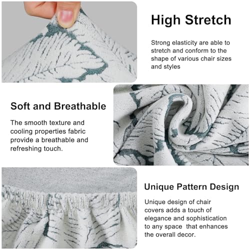Image of Lellen Bar Stool Chair Covers Set of 4,Jacquard Bar Stool Cover Barstool Covers Slipcovers Stretch Bar Stool Covers with Backs Bar Stool Protector Covers for Kitchen Dining Room Counter Island