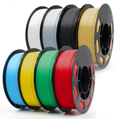 Image of 1.75mm Matte PLA Filament 8 Colors 250g 8 Pack, Low Warping Smooth Print 3D Printer Filament for Most FDM Printers