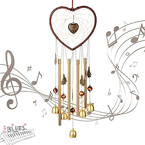 Carillón de Viento, Campanas de Viento en Forma de Corazón, Campanas de Viento de Metal, Campanas de Viento de Metal en Forma de Corazón, para Jardín, Patio, Decoración del Hogar Cover