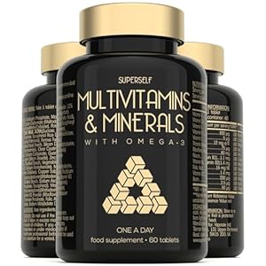 Multivitamin Tablets for Men & Women – Multivitamins and Minerals with Omega 3 – Adult Multi Vitamins Supplements with 100% Daily of Zinc, Iron, Vitamin D, C, B12 & 26 Nutrients – 60 Tablets One a Day