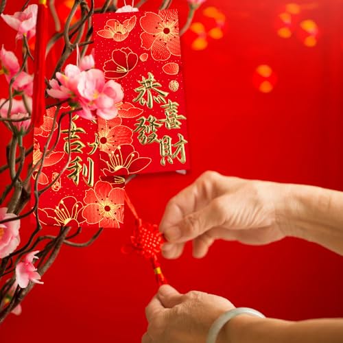 Envelopes vermelhos de ano novo chinês, envelopes de ano novo lunar, 36 peças de envelopes vermelhos