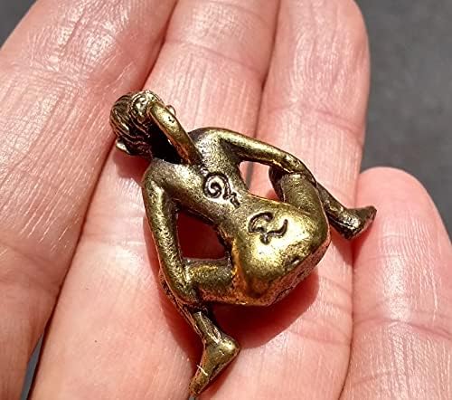 Miniatura 4 de Latón Desnudo Desnudo Señora Sentada Bendición Budista Buena Suerte Amuleto Tailandia
