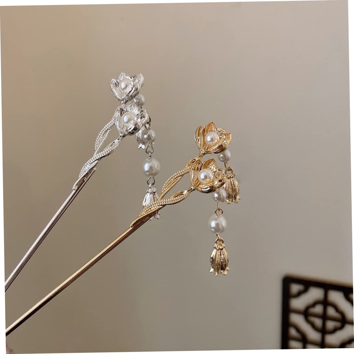 8 Pcs Fiore Tornante Delle Donne Bastone Clip Di In Metallo Per Le Donne Bastoni Di Legno Clip Di Del Fiore Per Le Donne Strass
