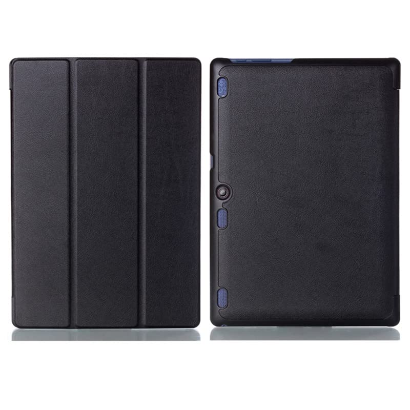 Custodia compatibile con Lenovo Tab 2 A10 70 Cover for tablet in pelle PU for Tab2 A10-30 X30F A10-70F A10-70L Custodia for tablet Capa(Black)