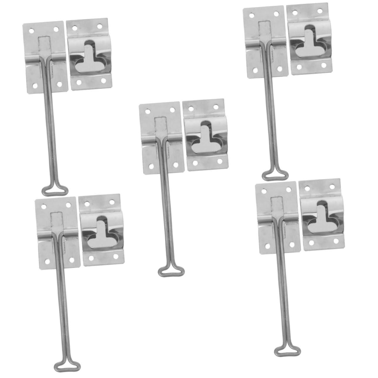 Gatuida 5 Juegos conectar accesorios rv para interior juego de puertas correderas pestillos soporte del pestillo de la puerta de rv kit de pestillo de puerta de remolque Acero inoxidable