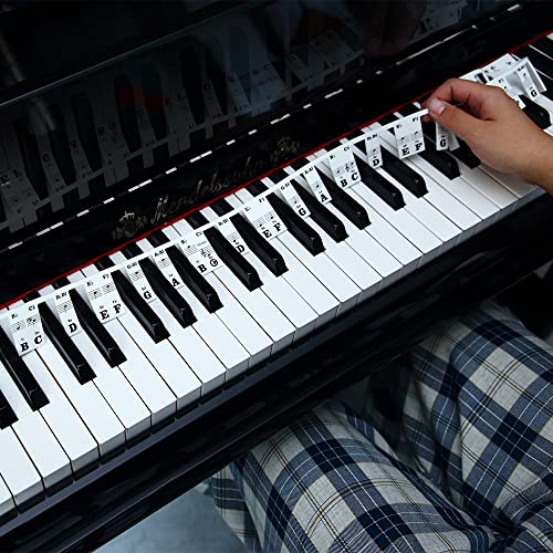 image for ealand Piano Keyboard Stickers, 88 Full-Size Piano Rake Key Labels Ove