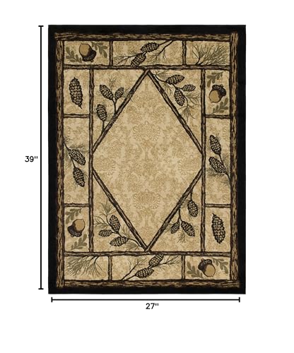 Tapete Rustic Lodge Wooded Pine Cone 2x3 miniatura 3