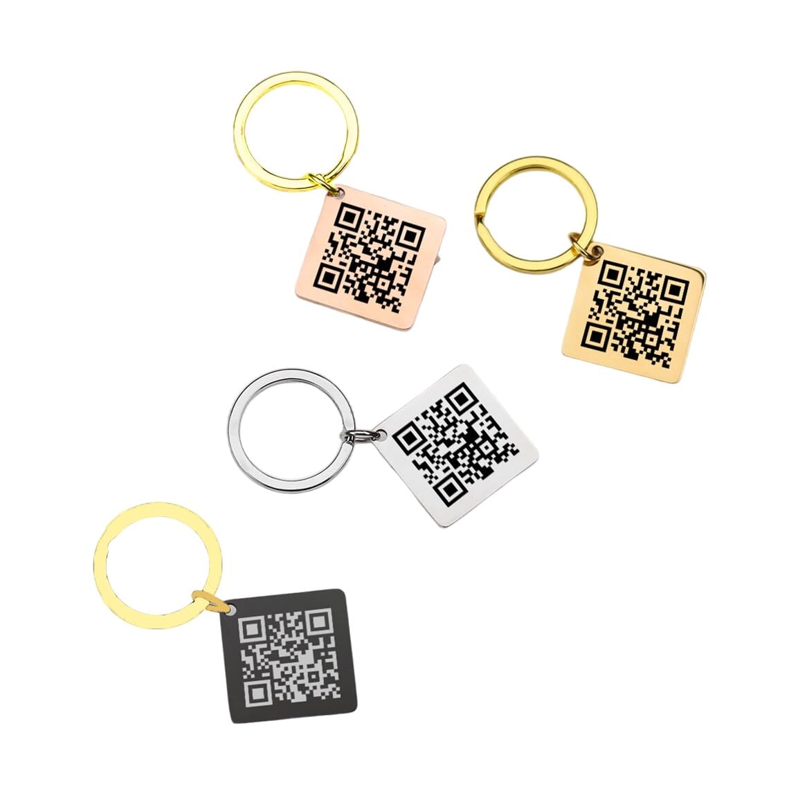 Personalised QR Code Keychain Metal Custom Text Keychain Personalised Engraved Business QR code logo promotional Couples Gift Scan Gift for Him/Her-image-15