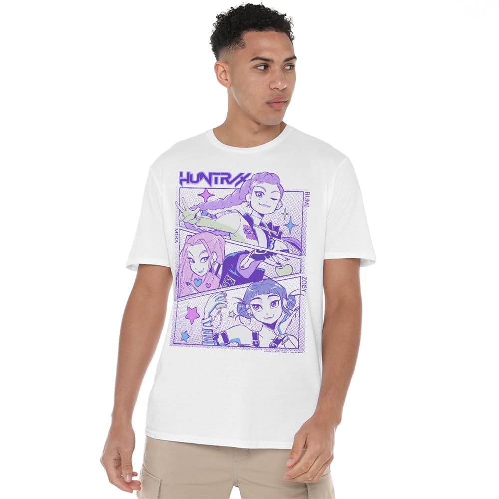 Kpop Demon Hunters Unisex White K-Pop Demon Hunters - Anime Huntrix Huntr/X T Shirt, Small