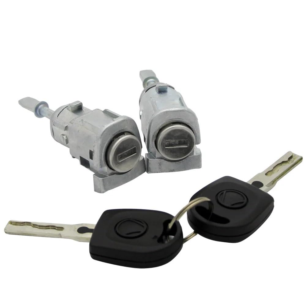 Hzsmyxgs One Color Car Door Lock 604837167 604837168 Compatible With Vw For Golf 4 Iv Mk4 For Bora For Polo 9N Car Front Left Right Door Lock Cylinder(Assembled Lock 2Keys)