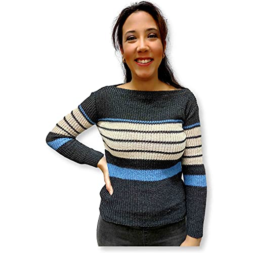 Blusa Tricot Basica De Frio Feminina Manga Longa Listrada