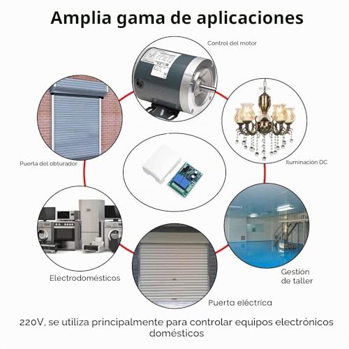 Miniatura 2 de Qiachip Interruptor Inalámbrico, 220 230 V, Control Remoto Para Puerta De Garaje, 2 Canales, 433 Mhz, Rf 10 A, Relé, Receptor, 4 Transmisores Para Motor, Persianas Y Bombas
