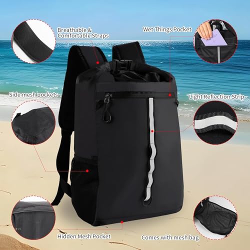 Drybag mochila impermeable, IPX68 con diseño sellado Roll-Top, mantiene el equipo seco para canotaje, kayak, deportes acuáticos, rafting, viaje y surf miniatura 6
